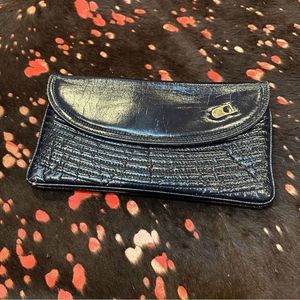 Vintage Debonair Roystone navy blue envelope style clutch